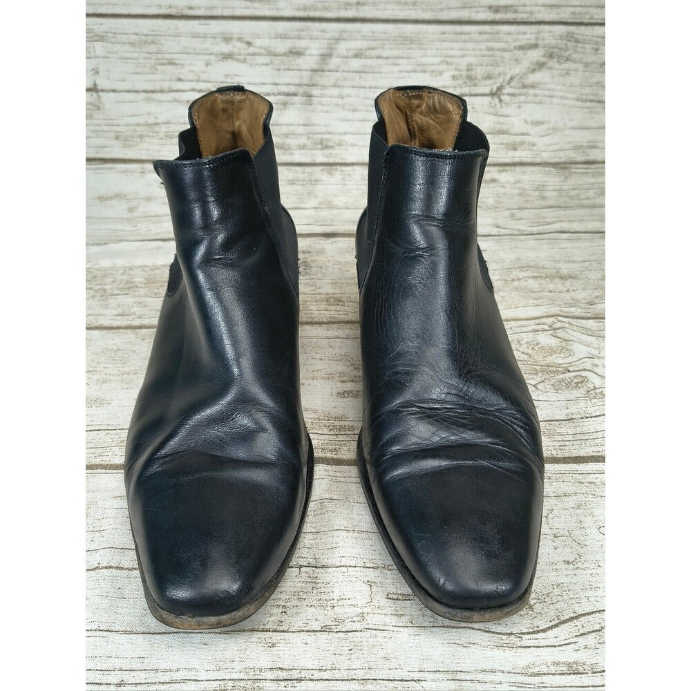Paul Smith Black Leather Slip On Boots Men Size 42